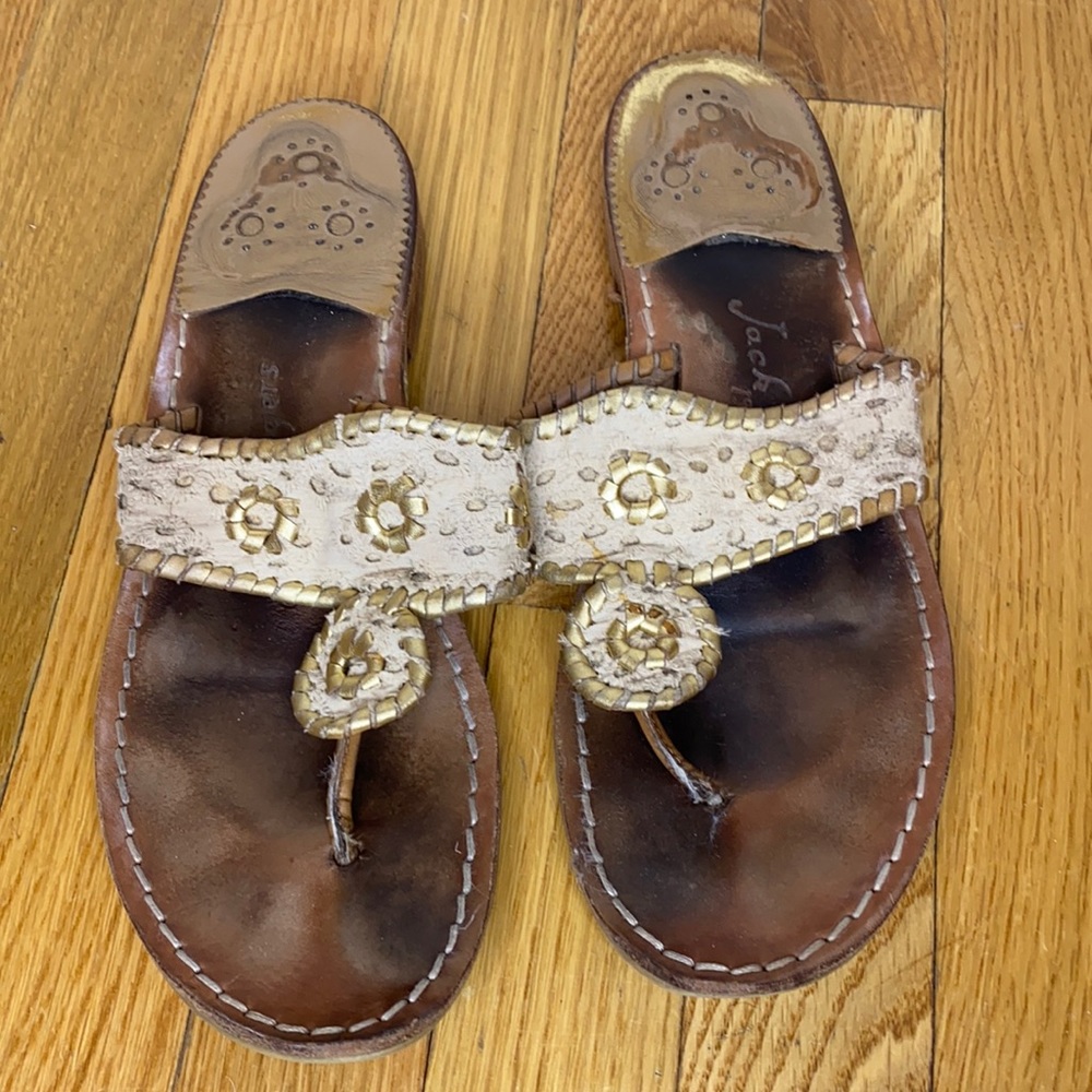 Jack Rogers Eyelet Sandals in Ecru